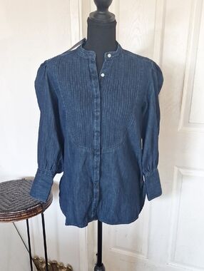 Gap × HFR 2025 Puff-Sleeve Denim Shirt by N'gai in Bright Indigo Size XS NEW NWT